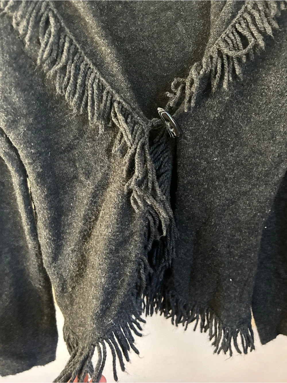 Fringe Trim Open Front Women's Sweater Cardigan - Picture 2 of 4